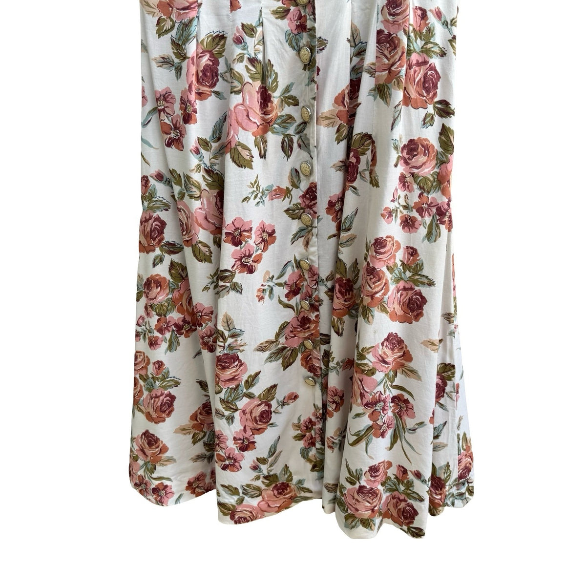 Betsy's Things Vintage 90s Cottagecore Shabby Chic Floral Lace Collar Midi Dress