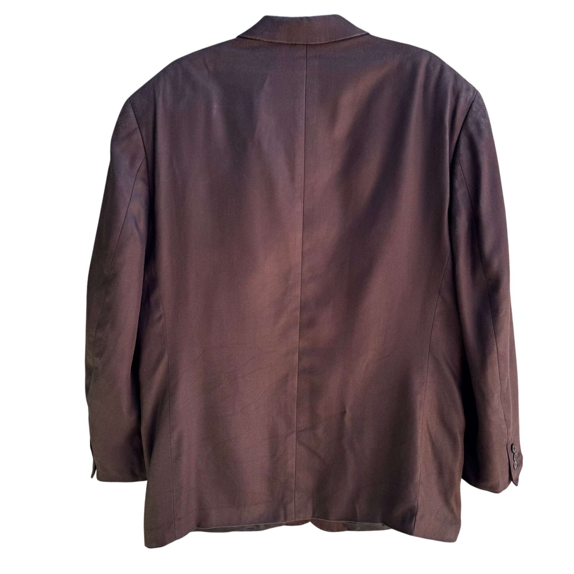 Bert Pulitzer Signature Collection Vintage Mens Brown Pure Silk Blazer Jacket 46R
