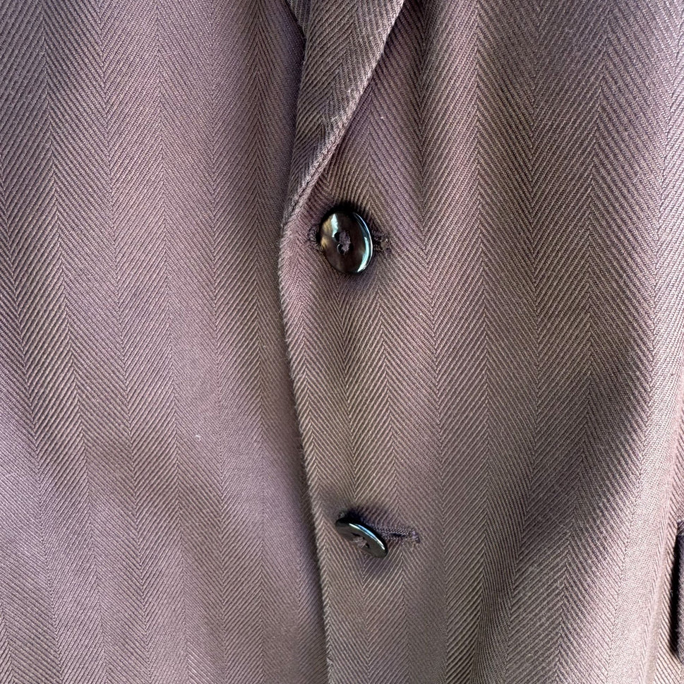 Bert Pulitzer Signature Collection Vintage Mens Brown Pure Silk Blazer Jacket 46R