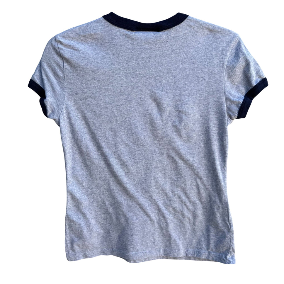 Looney Tunes Vintage Y2K Tough Kitty Volleyball League Ringer Babydoll Tee M