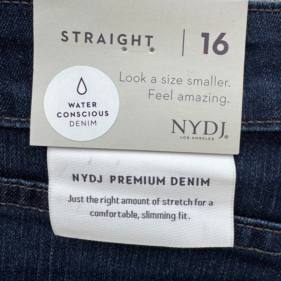 NYDJ Marilyn Straight Leg Jeans Burbank Dark Wash Lift Tuck M10K43BK4339 Size 16