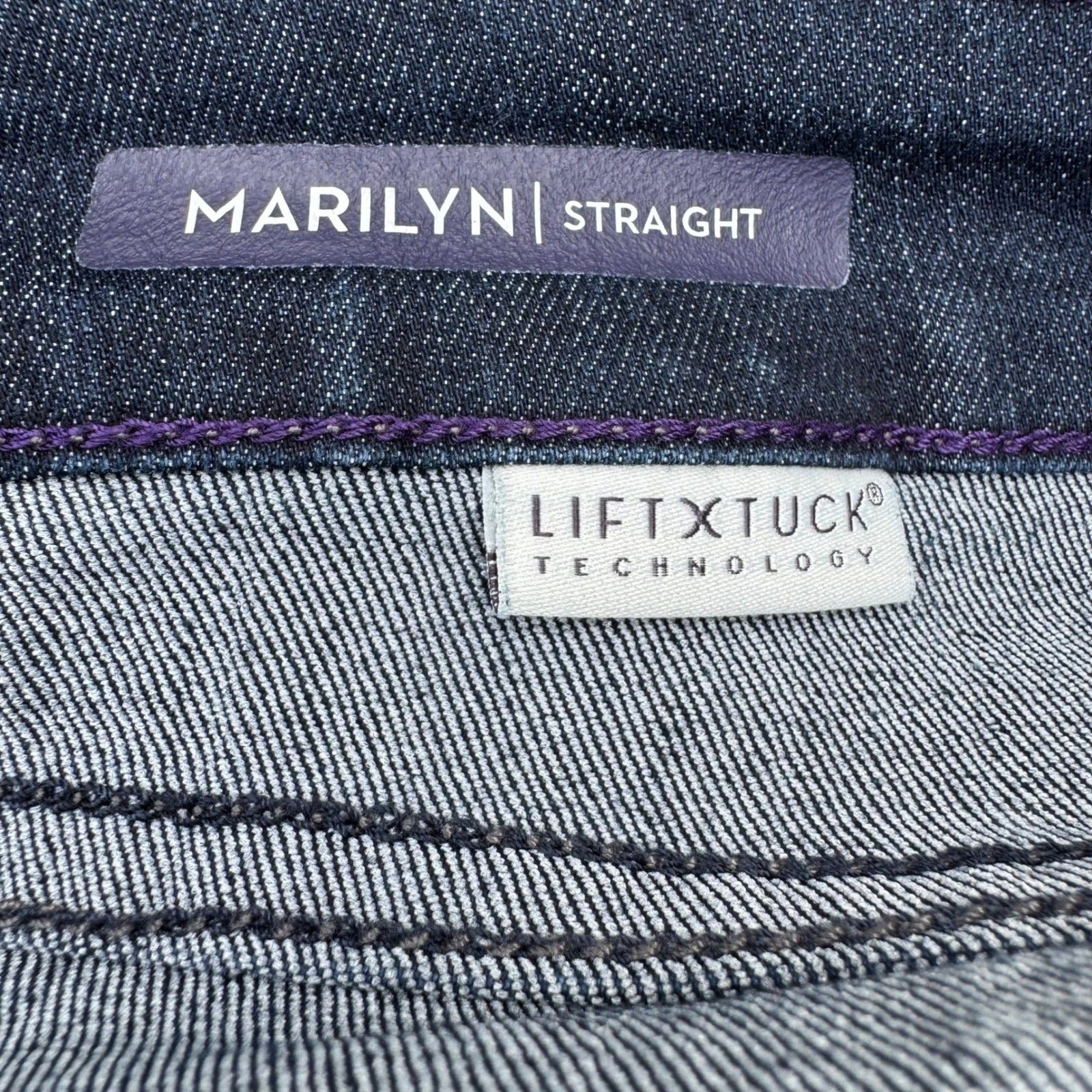 NYDJ Marilyn Straight Leg Jeans Burbank Dark Wash Lift Tuck M10K43BK4339 Size 16
