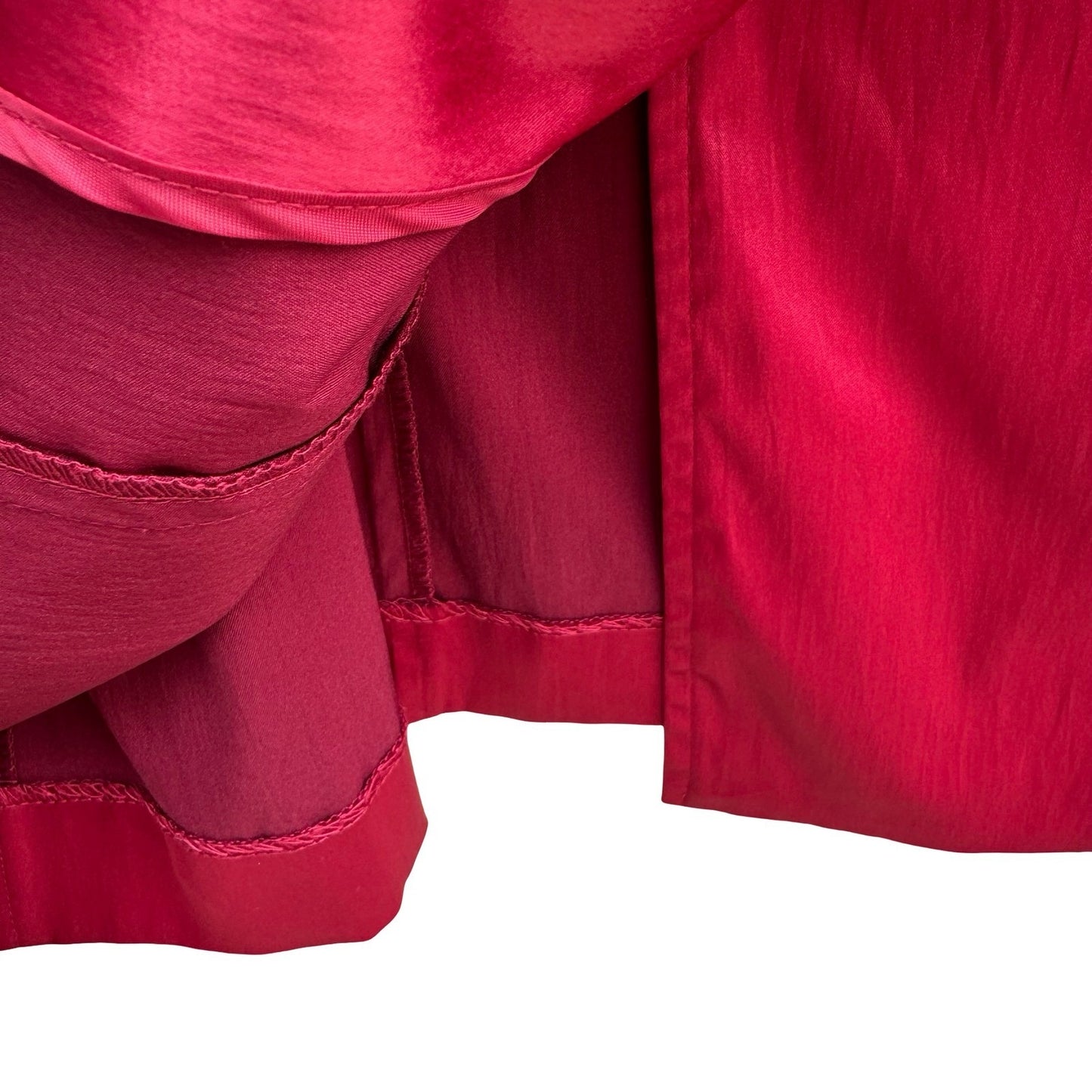 Rena Rowan Womens Red Double Breasted Stretch Trench Coat Jacket Size L Belted
