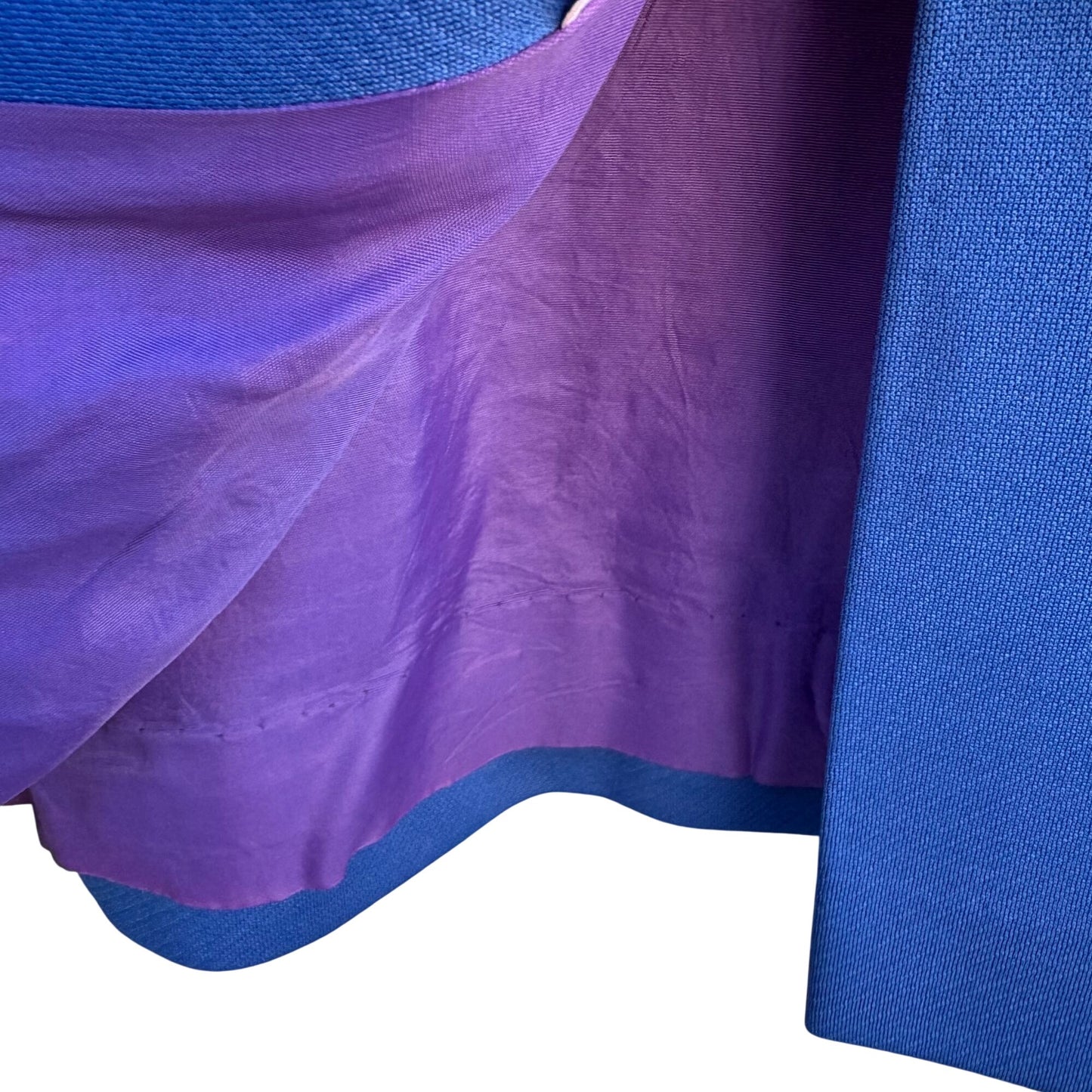 Bullocks Wilshire Vintage 60s 70s Womens Royal Blue A Line Mod Coat Overcoat L