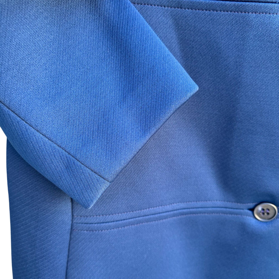 Bullocks Wilshire Vintage 60s 70s Womens Royal Blue A Line Mod Coat Overcoat L