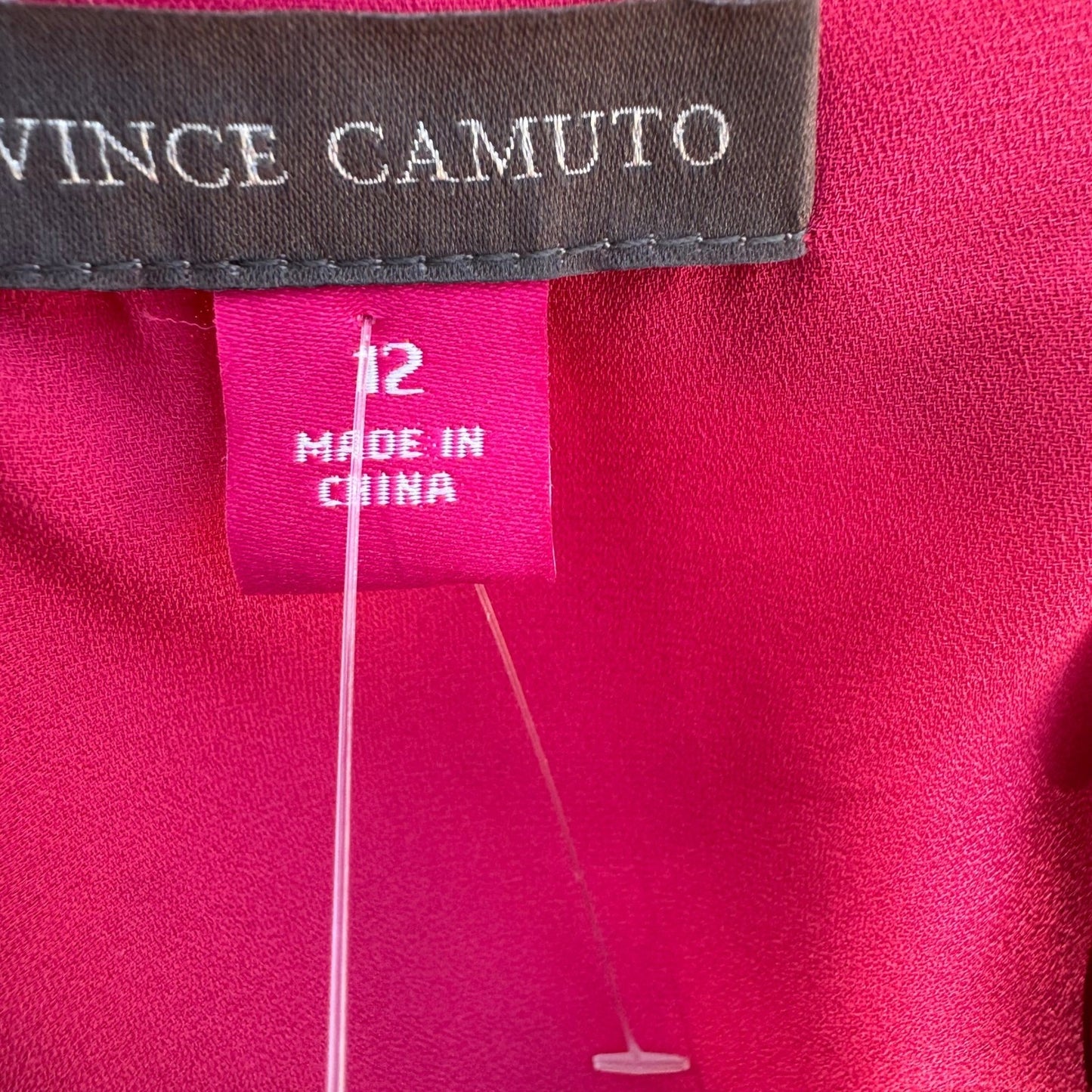 Vince Camuto Zen Bloom Tiered Asymmetrical Shift Cocktail Dress Hot Pink 12 NEW