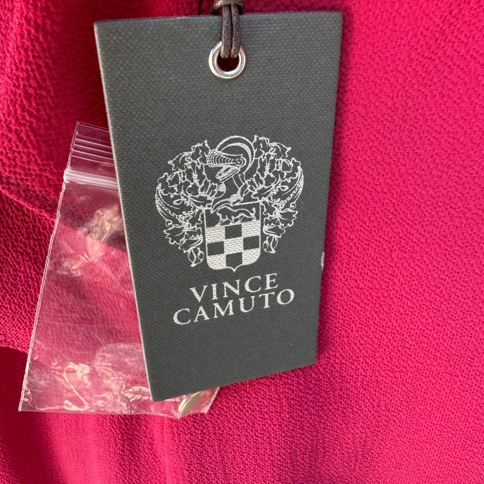 Vince Camuto Zen Bloom Tiered Asymmetrical Shift Cocktail Dress Hot Pink 12 NEW