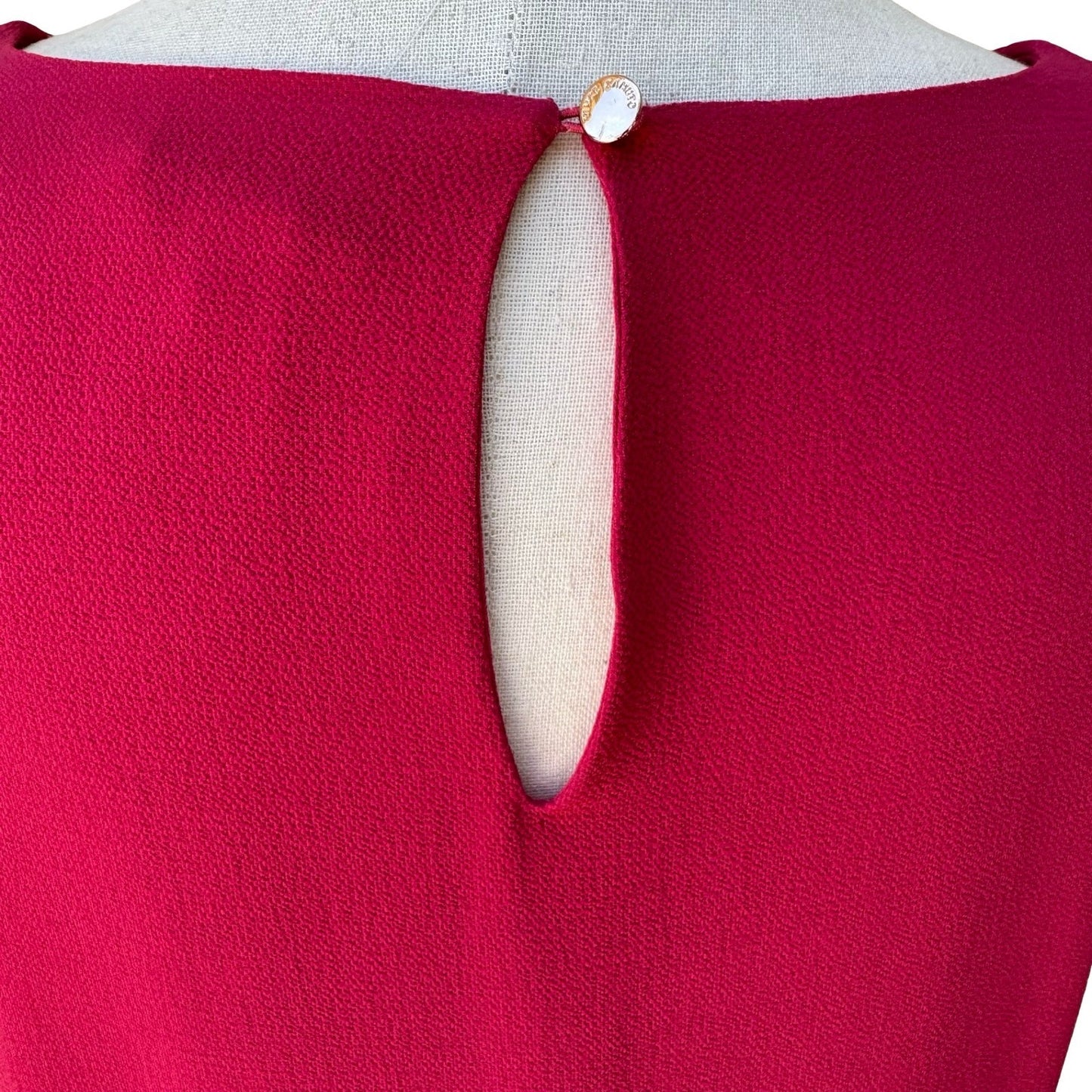 Vince Camuto Zen Bloom Tiered Asymmetrical Shift Cocktail Dress Hot Pink 12 NEW