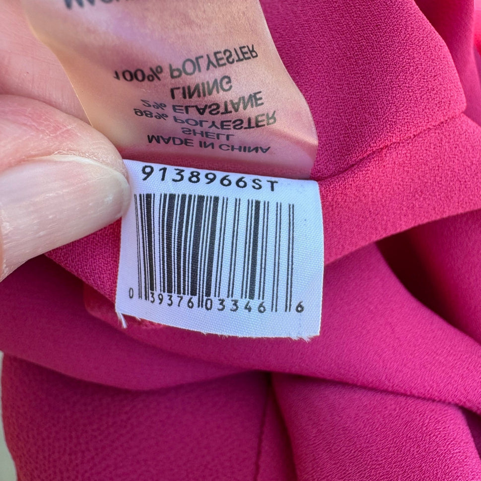 Vince Camuto Zen Bloom Tiered Asymmetrical Shift Cocktail Dress Hot Pink 12 NEW