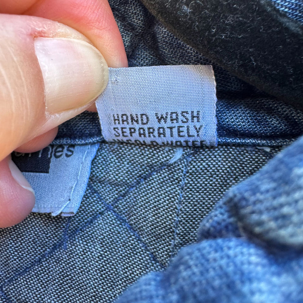 Maggie Barnes Petites Vintage Womens Floral Embroidery Quilted Denim Jacket 26WP