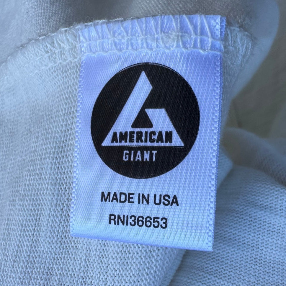 American Giant Womens White Slub Cotton Long Sleeve Crew Neck T-Shirt Size S USA