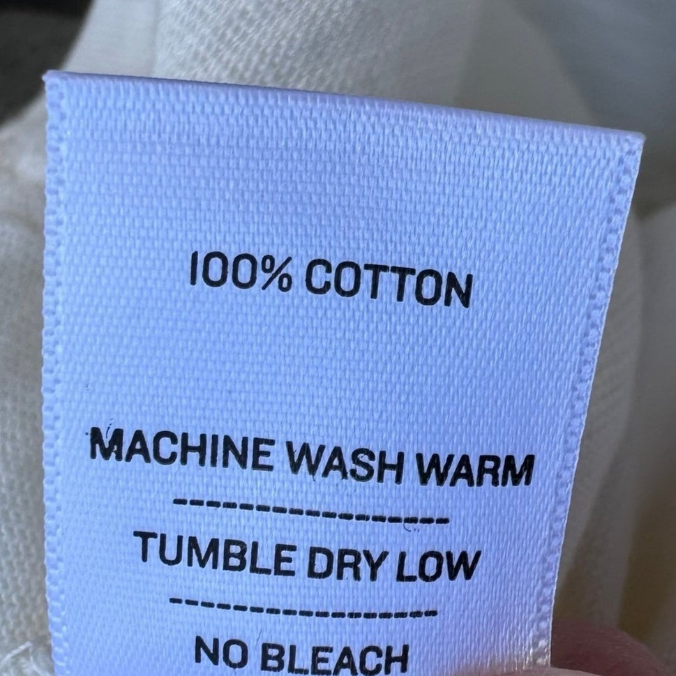 American Giant Womens White Slub Cotton Long Sleeve Crew Neck T-Shirt Size S USA