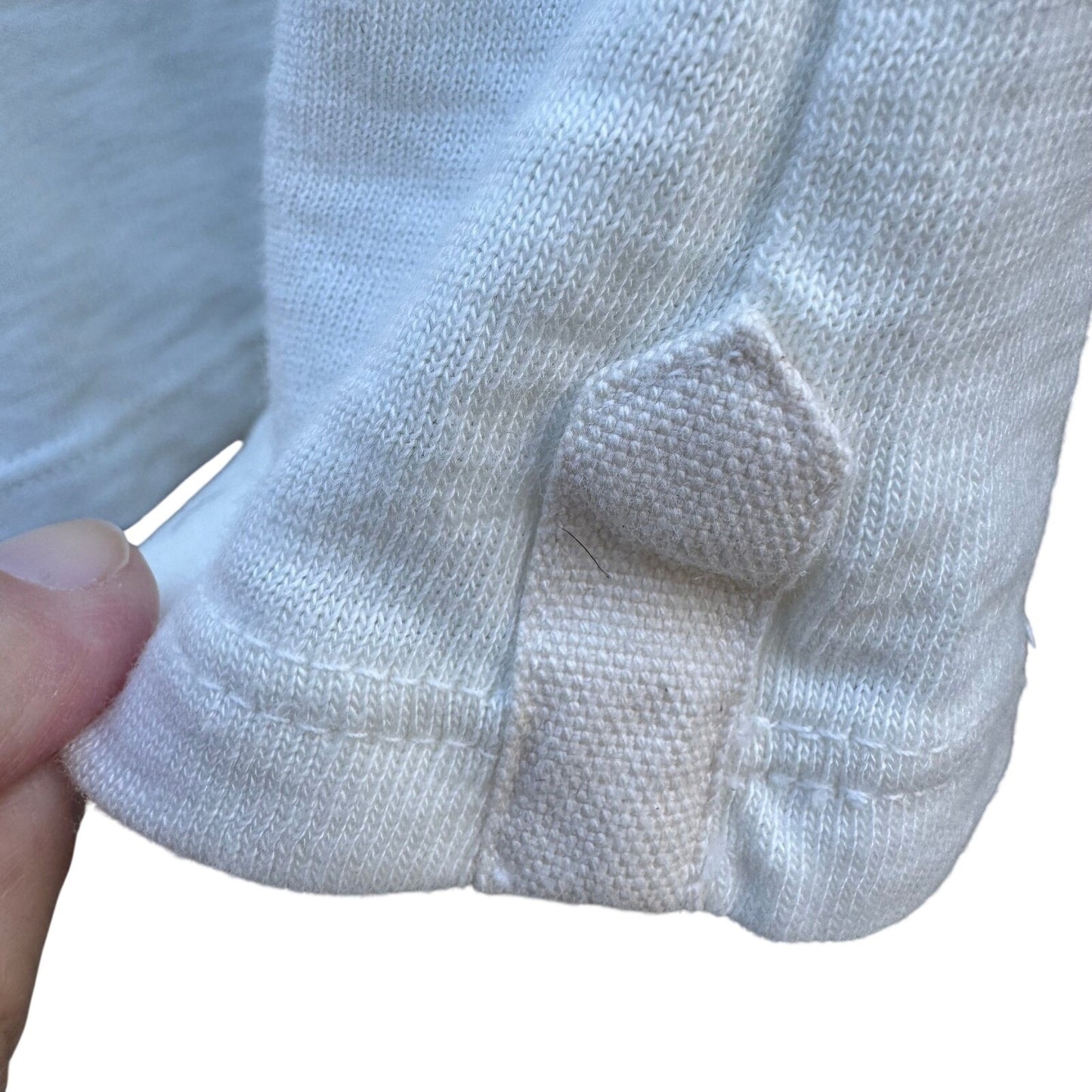 American Giant Womens White Slub Cotton Long Sleeve Crew Neck T-Shirt Size S USA