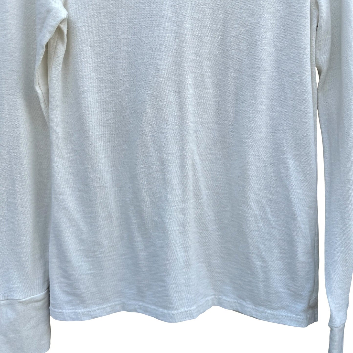 American Giant Womens White Slub Cotton Long Sleeve Crew Neck T-Shirt Size S USA