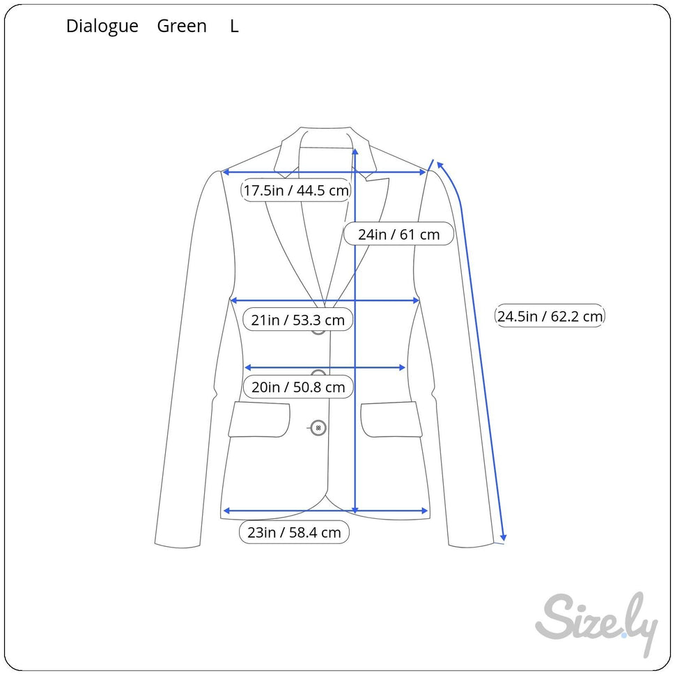 Dialogue Womens Teal Textured Stretch Adjustable Belt Button-Up Blazer Jacket L