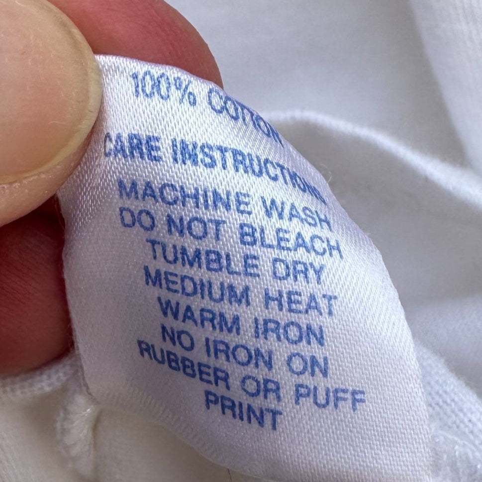 Hard Rock Cafe Singapore Vintage White Graphic Print Asics All Cotton Tee Shirt L