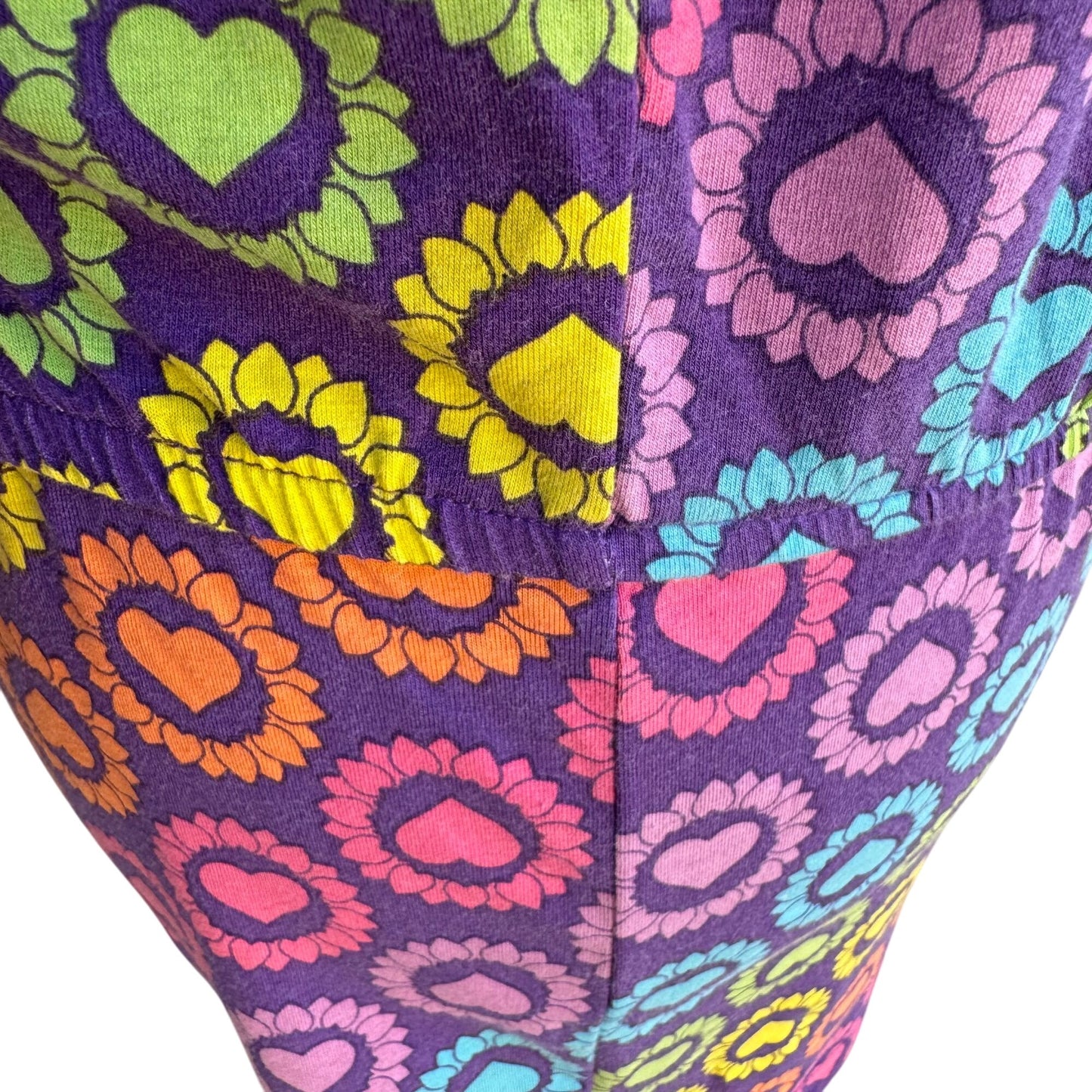 Circo Heart Print Ruffle Hem Cotton Blend Multicolor Romper Girls XL Womens S/XS