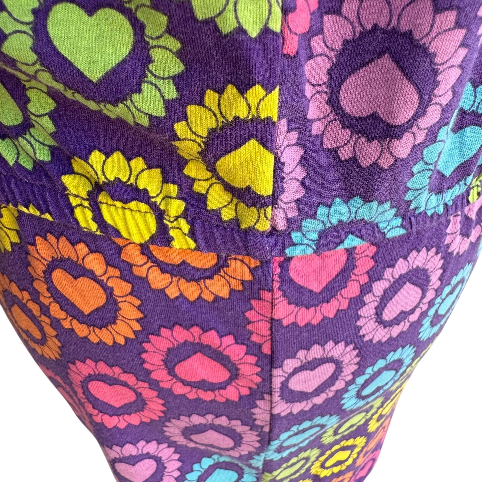 Circo Heart Print Ruffle Hem Cotton Blend Multicolor Romper Girls XL Womens S/XS