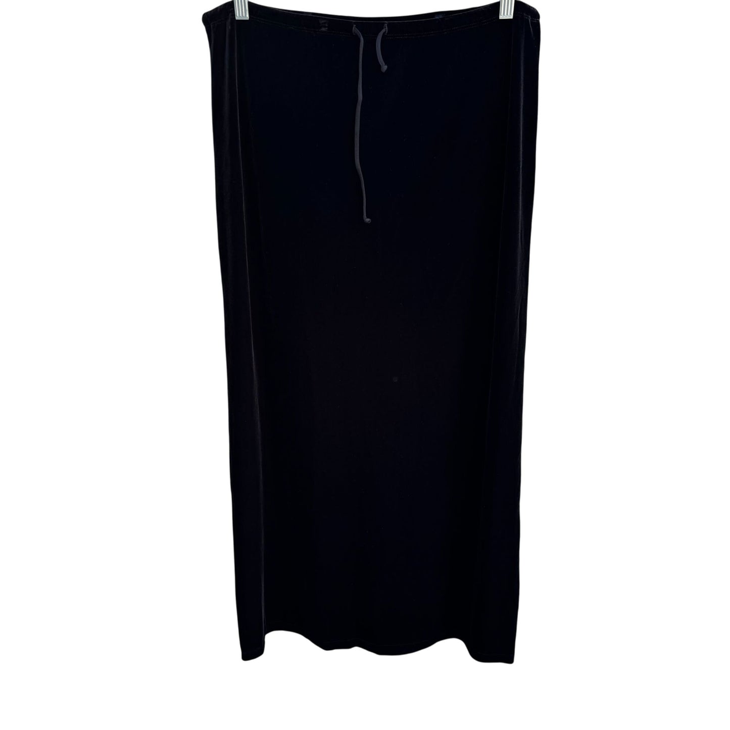 Jones New York Womens Black Velvet Glam Elastic Drawstring Waist Goth Maxi Skirt XL