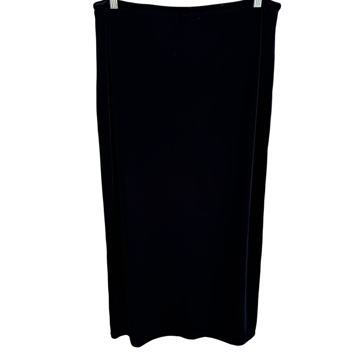 Jones New York Womens Black Velvet Glam Elastic Drawstring Waist Goth Maxi Skirt XL