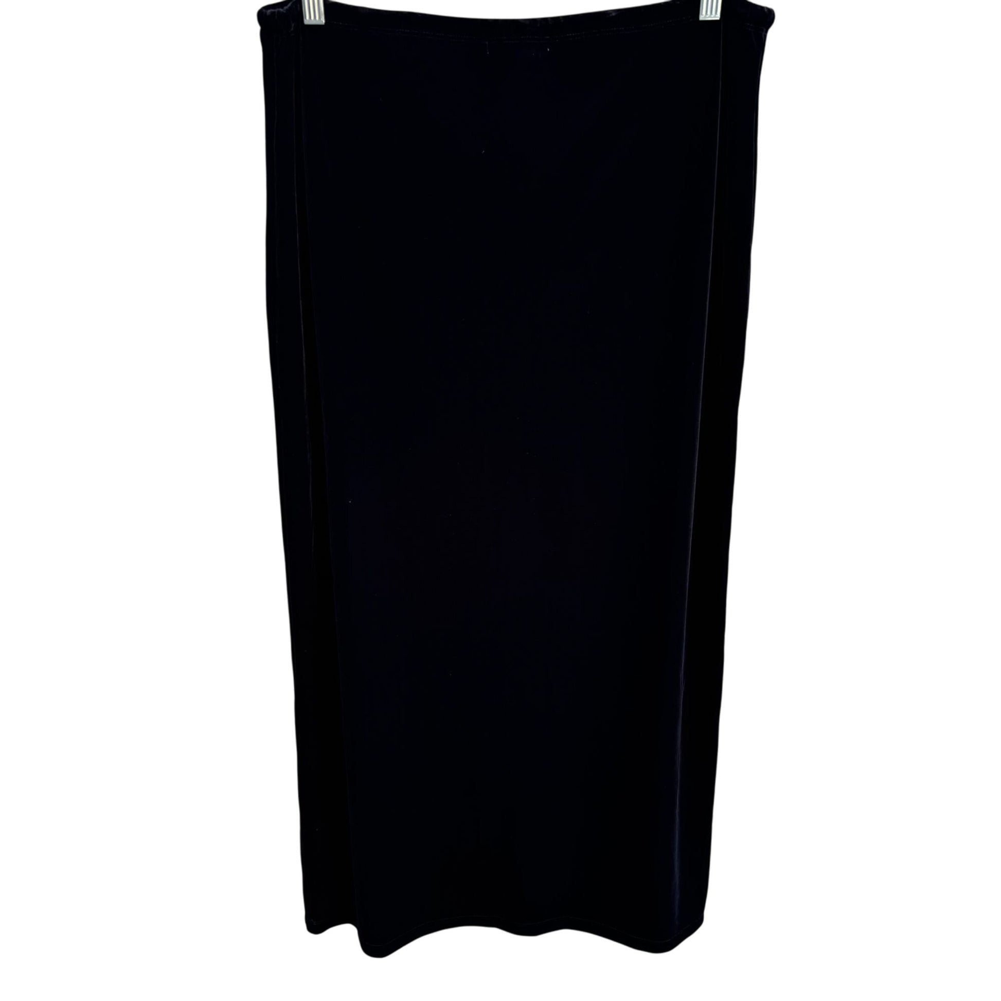 Jones New York Womens Black Velvet Glam Elastic Drawstring Waist Goth Maxi Skirt XL