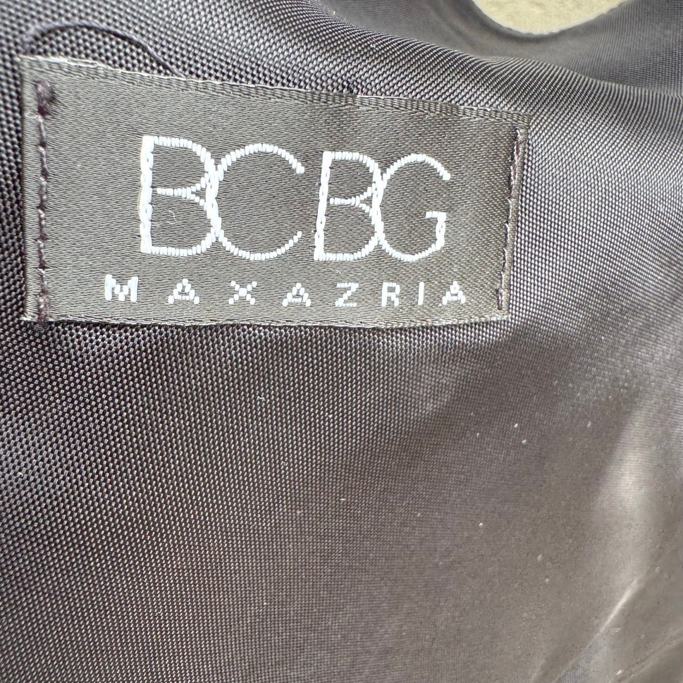 BCBG Max Azria Y2K 90s Biker Chic Edgy Moto Goth Luxury Leather Wrap Top Vest S