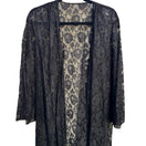 Switch Glydons Hollywood Vintage Black Lace Maxi Duster Robe Bell Sleeve Witchy Goth Sm 3 image