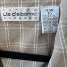Switch Liz Claiborne Vintage 90s Plaid Windowpane Boxy Oversized Longline Blazer Tan 10 2 image
