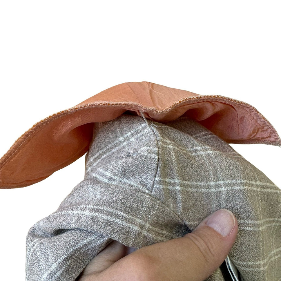 Liz Claiborne Vintage 90s Plaid Windowpane Boxy Oversized Longline Blazer Tan 10