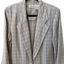 Switch Liz Claiborne Vintage 90s Plaid Windowpane Boxy Oversized Longline Blazer Tan 10 3 image