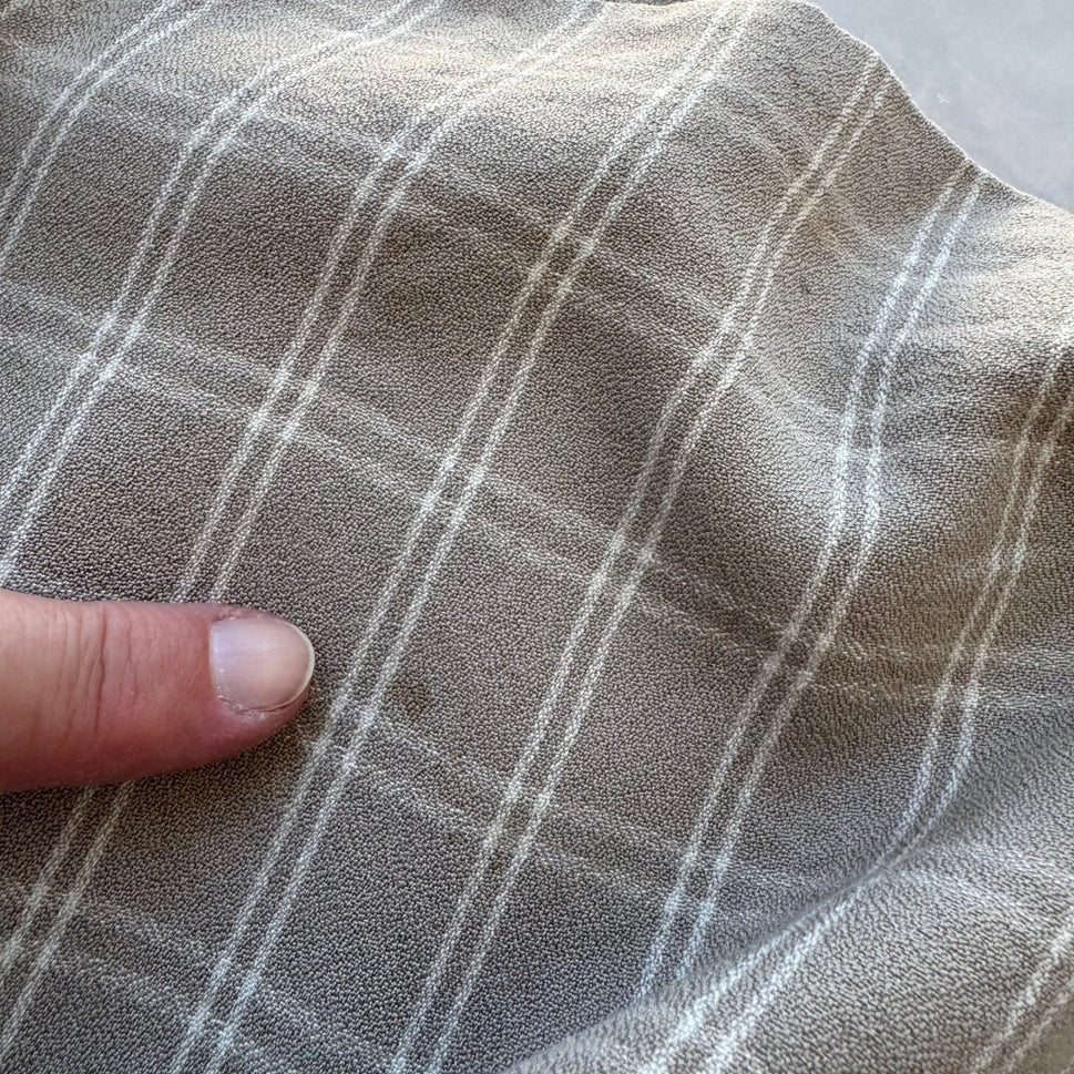 Liz Claiborne Vintage 90s Plaid Windowpane Boxy Oversized Longline Blazer Tan 10