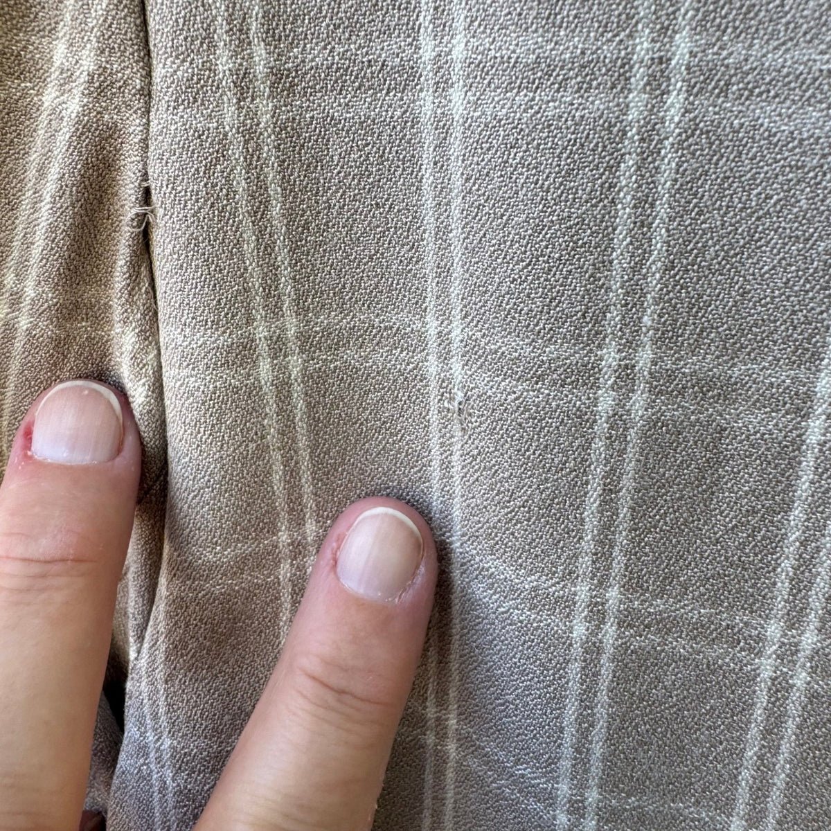 Liz Claiborne Vintage 90s Plaid Windowpane Boxy Oversized Longline Blazer Tan 10