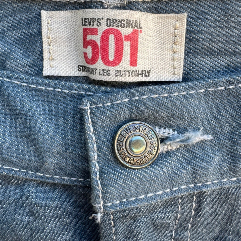 Levis 501 Original Straight Leg Button Fly Jeans Made In Mexico Blue Mens 33x30