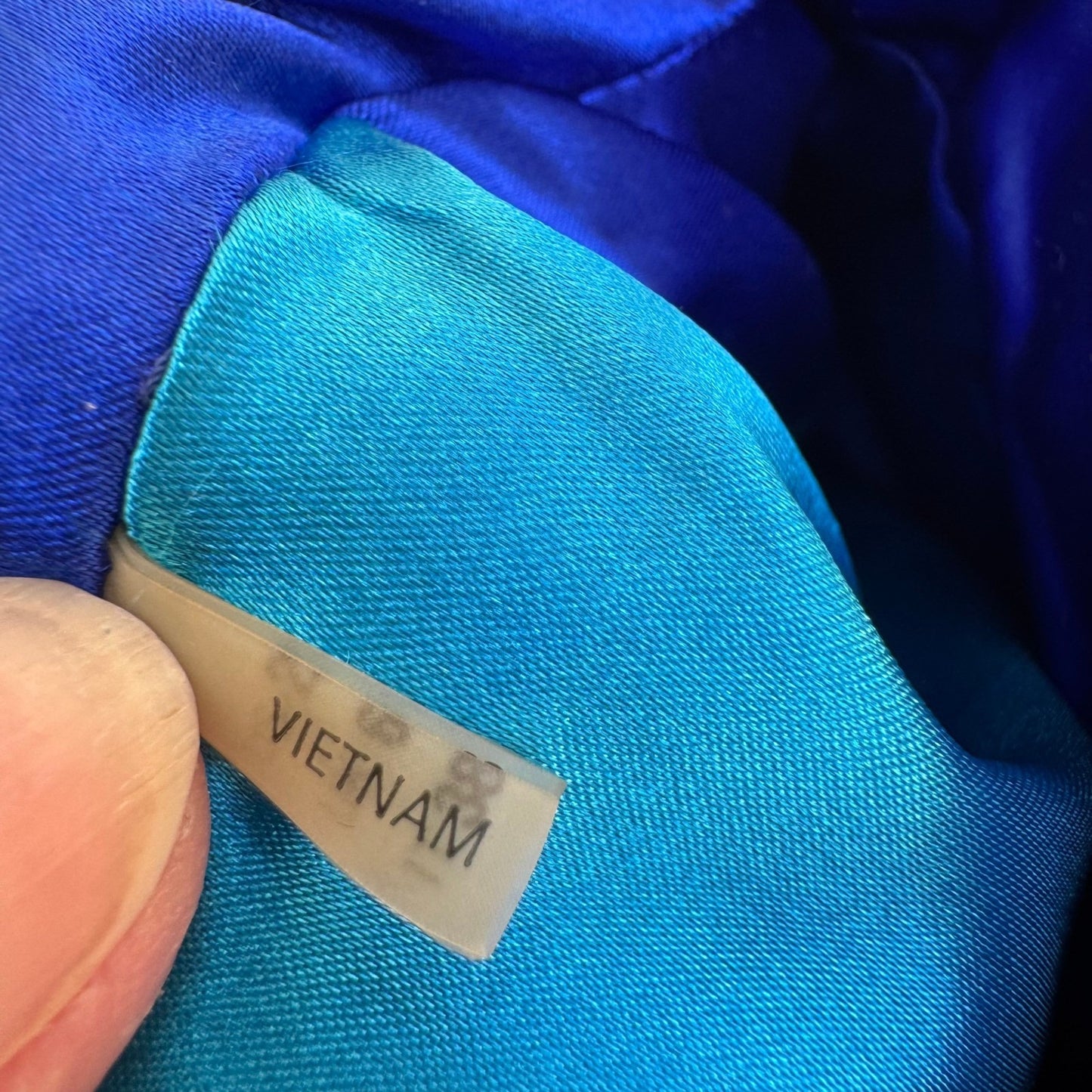 T Tahari Woven Textured Structured Tailored Blazer Mandarin Collar Jacket Blue 2
