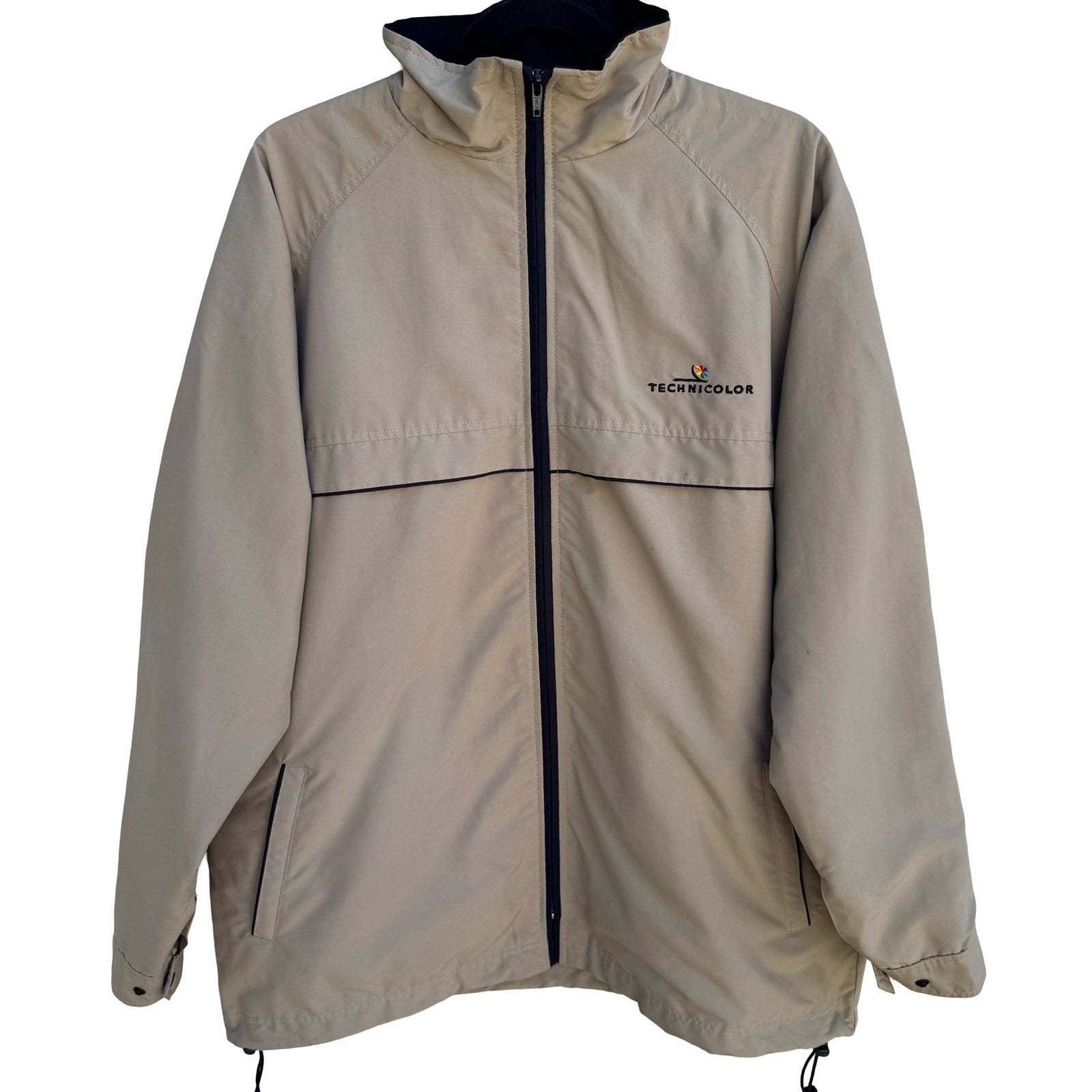 Technicolor Vintage 90s Harrington Windbreaker Bomber Jacket Tan Mens L Film