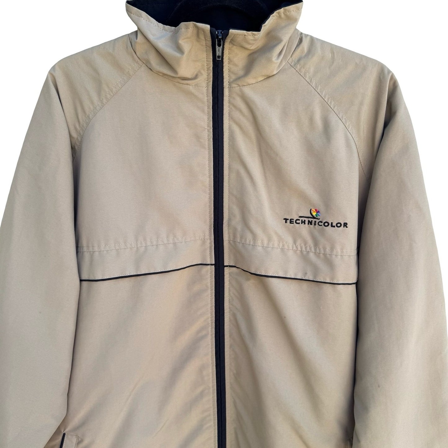 Technicolor Vintage 90s Harrington Windbreaker Bomber Jacket Tan Mens L Film