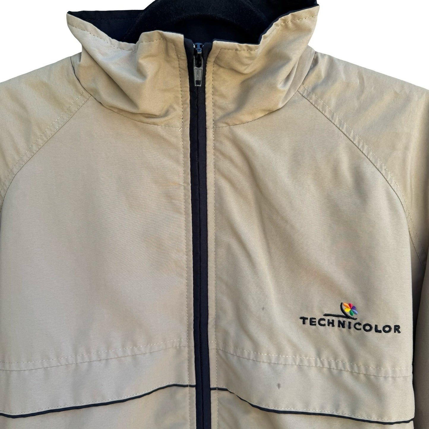 Technicolor Vintage 90s Harrington Windbreaker Bomber Jacket Tan Mens L Film