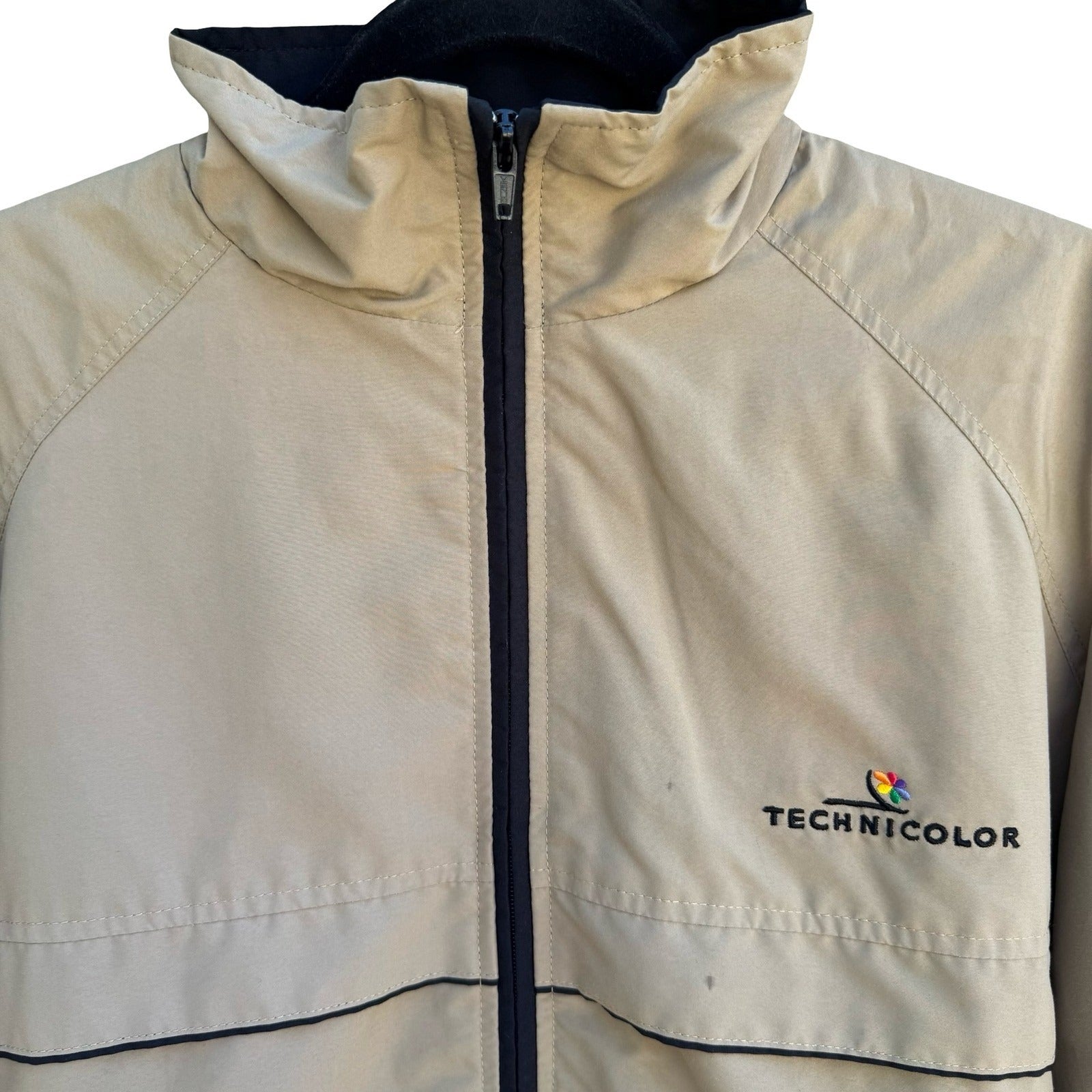 Technicolor Vintage 90s Harrington Windbreaker Bomber Jacket Tan Mens L Film