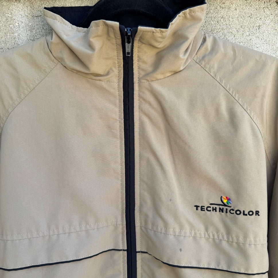 Technicolor Vintage 90s Harrington Windbreaker Bomber Jacket Tan Mens L Film