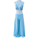 Switch Tennis Star Vintage 70s Women&#39;s 3 Piece Crop Top Wide Leg Pants Beachwear Set 2 image