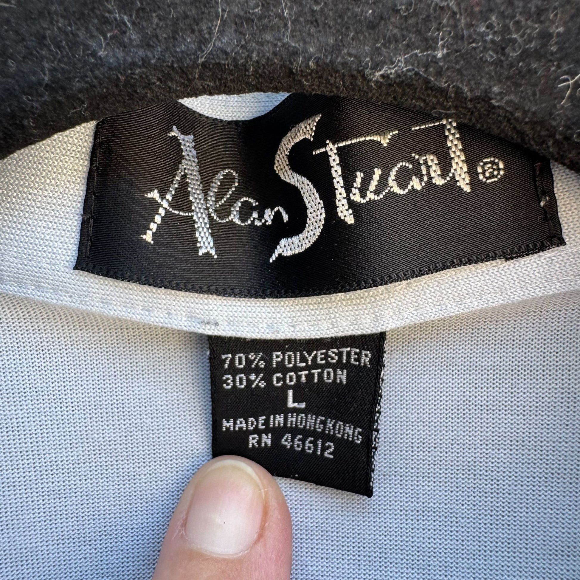 Alan Stuart Vintage 70s Mens Blue Guayabera Woven Panels Short Sleeve Shirt L