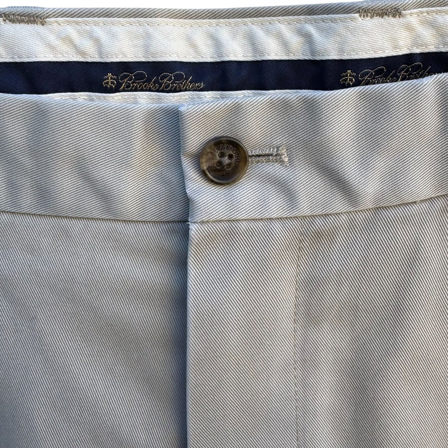 Brooks Brothers Advantage Chino Clark Mens Pants W31 L30 Preppy All Cotton Beige