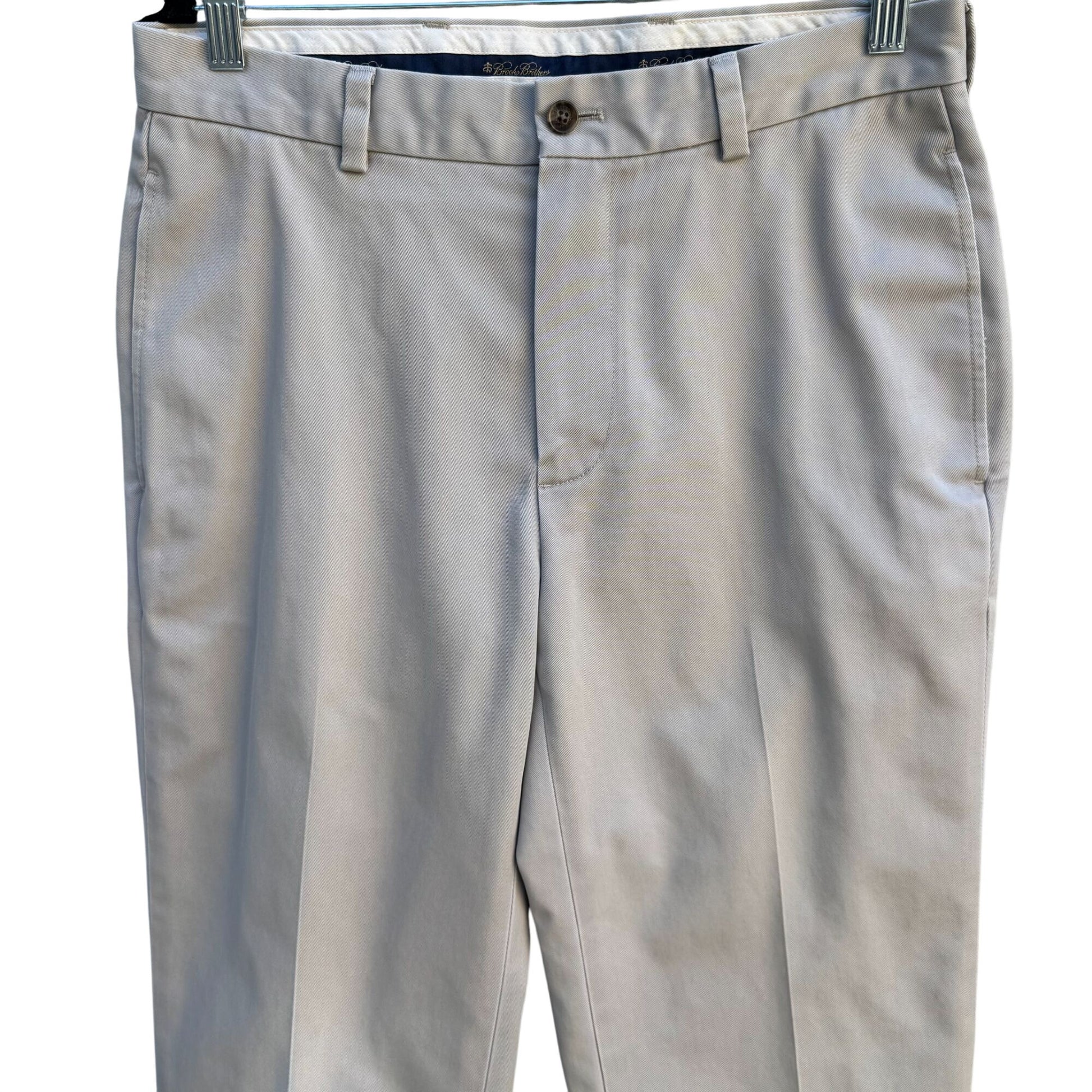 Brooks Brothers Advantage Chino Clark Mens Pants W31 L30 Preppy All Cotton Beige