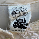 Switch You Babes Vintage Cream Lace Peter Pan Collar Satin Stripe Puff Sleeve Blouse L 2 image