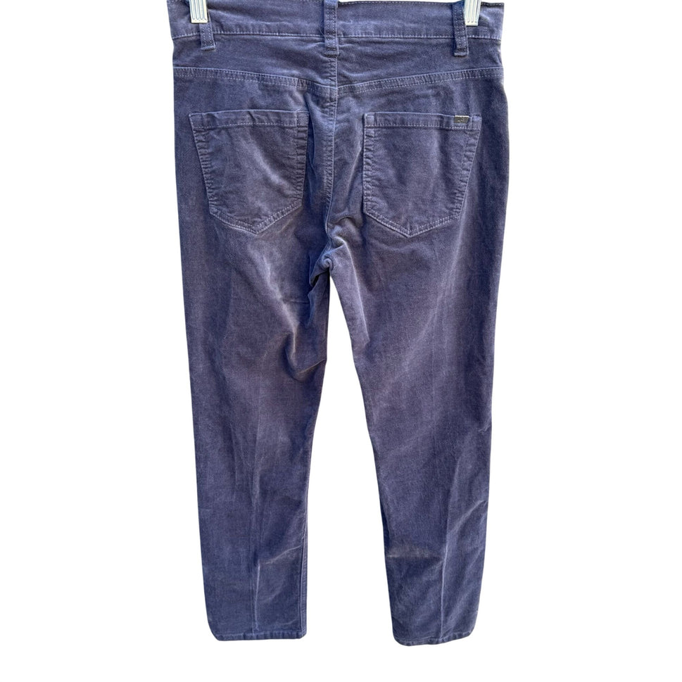 Diane Gilman DG2 Grey Corduroy Pants 2P Mid-Rise Casual Stretch Slim Fit Womens