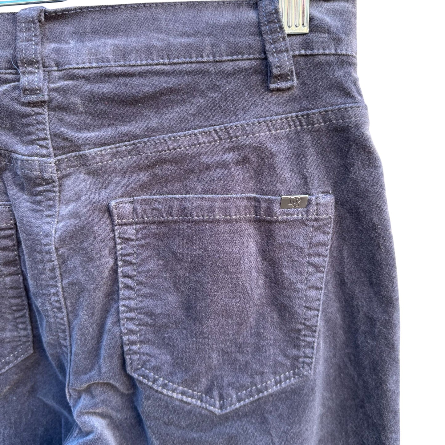 Diane Gilman DG2 Grey Corduroy Pants 2P Mid-Rise Casual Stretch Slim Fit Womens