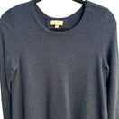 Switch Kinross Cashmere Minimalist Preppy Back Pleat Zip Shoulder Tunic Sweater Navy M 3 image