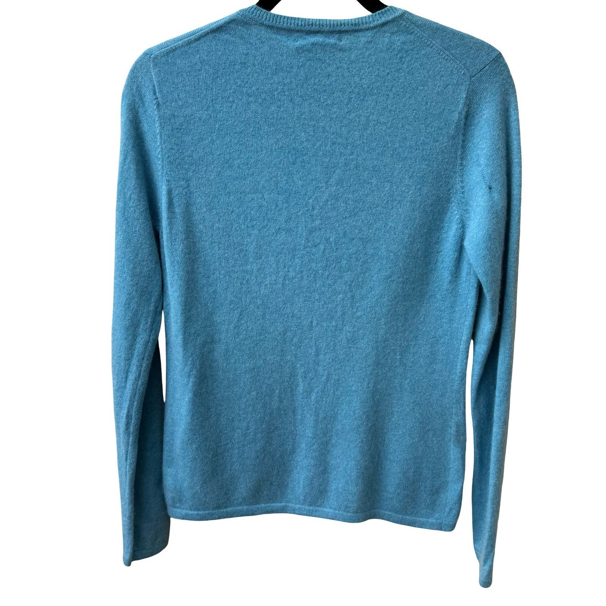 LXRI 100% Cashmere Quiet Luxury Preppy Coastal Minimalist Sweater Turquoise M