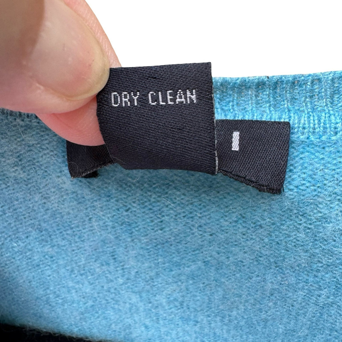 LXRI 100% Cashmere Quiet Luxury Preppy Coastal Minimalist Sweater Turquoise M