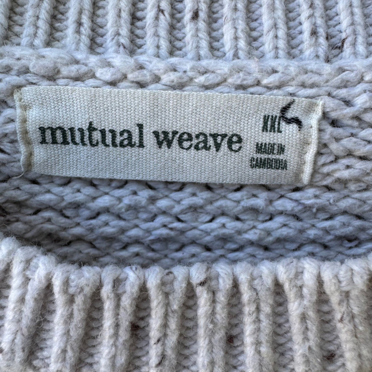 Mutual Weave Nautical Hygge Cable Knit Coastal Fisherman Sweater Cream Mens XXL
